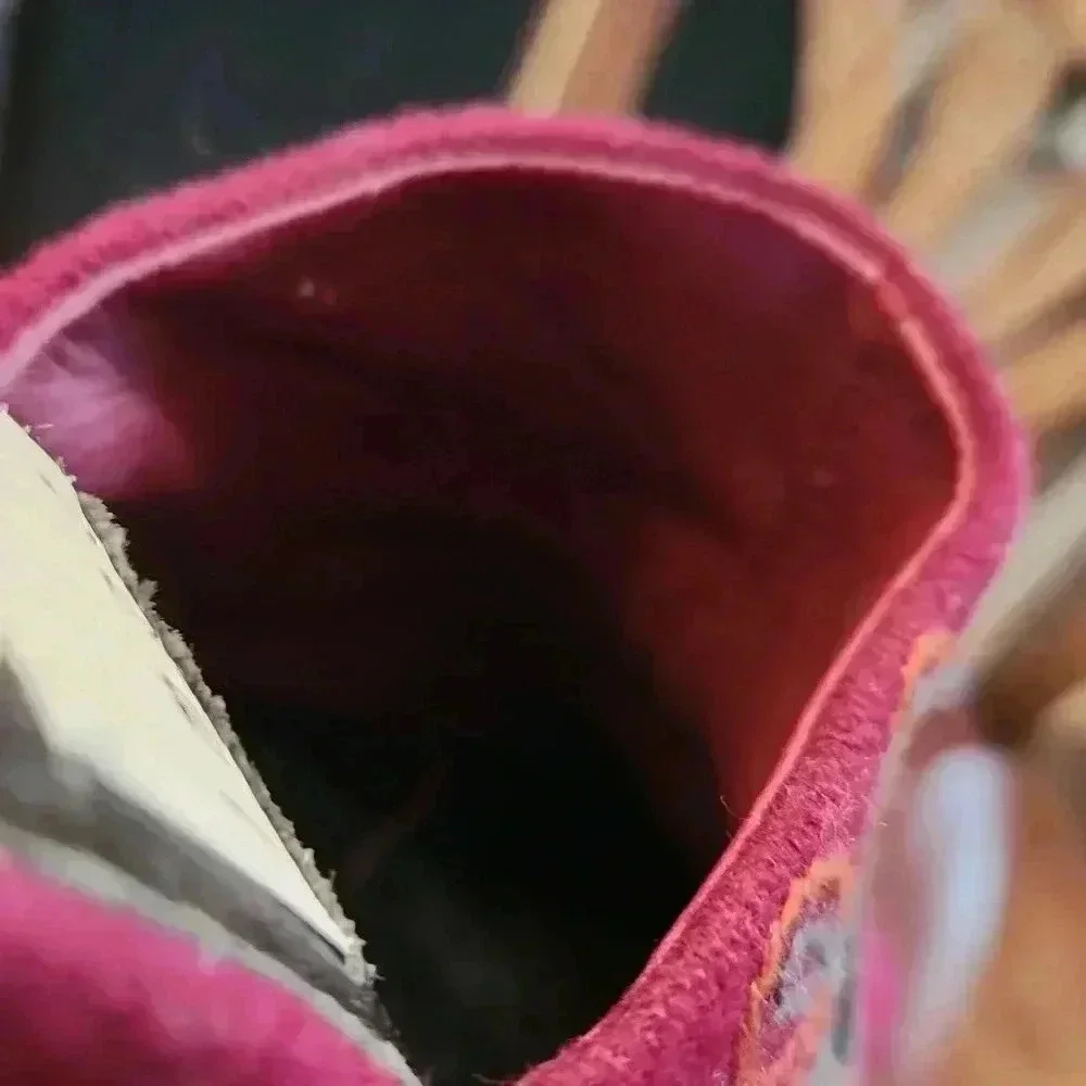 IMPO Embroidered Floral Wool Slides‎ Heels BOHO sz 6.5